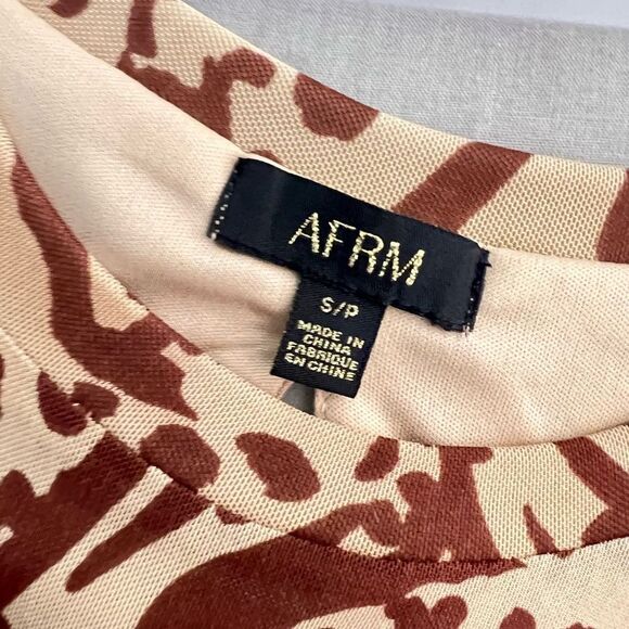 🔥🔥5 for $25🔥🔥 AFRM brown tan animal print long sleeve babydoll mini dress - Picture 10 of 13